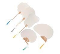 Operitacx 5 pièces Éventails Ronds Papier Vierge Éventails à Main DIY pour Peinture et Dessin Créatif Style Chinois Classique Loisirs Créatifs pour Garçon Fille et Adultes Couleur Aléatoire