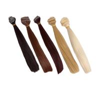 Operitacx 5 Pièces Extensions Cheveux Poupée Synthétique Haute Température Lisses et pour Remplacement Bjd Création Perruques Cosplay et Accessoires DIY