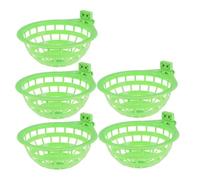 Operitacx 5 Pièces Nid de Perroquet en Plastique Vert, Suspendu et Lavable | Oiseaux et Perroquets, Espace Sûr, Protège les Griffes, Usage Maison ou Zoo, Fournitures Utiles