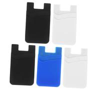 Operitacx 5 pièces Porte Adhésif pour Téléphone Lot de Noirs Blancs Bleu Profond Étui Pratique pour Identité et Billets Protection Rayures et Abrasions