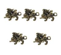 Operitacx 5 Pièces Porte Clés Laiton Kylin Rétro Figurine Décoration pour Bureau Ornement de Petite Style Vintage Parfait