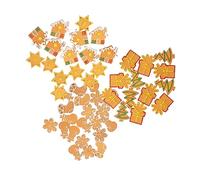 Operitacx 50 Pièces Accessoires de Noël Soi-même Décorations Résine Artisanales Flocons Bonhommes de Sapins et Autres