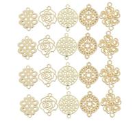 Operitacx 50 Pièces Baroque Style Filigree Hollow Flat Connector Charms Double Hole Metal Links For DIY Jewelry Making And Accessories