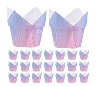 Operitacx 50 Pièces Caissettes à Cupcakes Tulipe en Papier pour Cuisson Saine Décoloration, Forme Délicate pour Pâtisserie et Fêtes de Thé