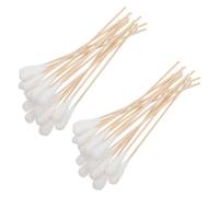 Operitacx 50 Pièces Cotons-tiges Coton sans Peluches Embouts Coton Non Pelucheux pour Nettoyage Précis des Oreilles Maquillage et Soins des Animaux Applicateurs Individuels Sûrs et Doux