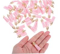 Operitacx 50 pièces Lot de Pompons Décoratifs avec Capuchons pour Porte-clés Boucles Oreilles et Bijoux DIY Accessoires Colorés et Durables pour Sacs et Créations Artisanales