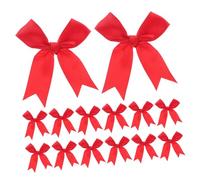 Operitacx 50 Pièces Mini Nœuds en Ruban Fait Main avec Attaches Torsadées Décorations Polyvalentes pour Sacs Cadeaux Pâtisseries Fêtes Anniversaire et Mariages Rouge 50pcs