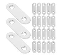 Operitacx 50 Pièces Plaque de Réparation en Acier Inoxydable, Supports Métalliques pour Étagères, Argenté, Connexion Facile, Aspect Discret, pour Assemblage et Renforcement de Meubles