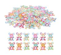 Operitacx 50Pcs Boutons À Motif De Souris Bricolage Boutons-Pression Assortis -Pression En Bois Jolis Imprimés D'Animaux De Couleurs Mélangées Instantané