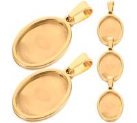 Operitacx 5pcs Supports de Pendentifs à Lunette Vierges en Acier Inoxydable Or, Plateaux à Sertir pour Collier, Design Simple et Délicat, pour Création Bijoux DIY