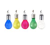 Operitacx 5Pièces Ampoule Solaire LED Suspendue Lampe De Jardin Étanche Avec Clip Solaire Lumière Chaude Pour Décoration Extérieure Jardin Terrasse Balcon