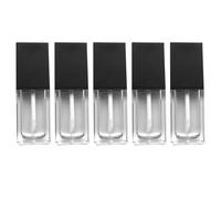 Operitacx 5pièces Contenant Gloss Lèvres Noir Transparent Tube Rigide Réutilisable pour Maquillage Portable Voyage