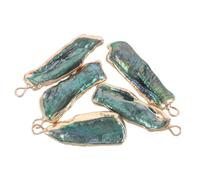 Operitacx 5pièces Pendentifs Perles de Culture Naturelles Forme Irrégulière Baroque Perles Vert Paon pour Bijoux DIY Colliers et Bracelets