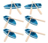 Operitacx 6 Mini Bateaux en Bois avec Rames Décorations Nautiques pour Maison Bureau Modèles De Bateaux Artisanaux Décor Océanique Polyvalent