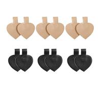 Operitacx 6 Paires de Coussinet Adhésifs en Pu de Cœur pour Talons Hauts, Antidérapants et Confortables, Accessoires Invisibles pour Chaussures de Danse Femmes