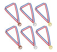 Operitacx 6 Pièces Alliage de Zinc Ouvre-bouteille avec Ruban Médaille | Format Compact et Léger, Style Trophée, Usage Repas et Réception, Accessoire à Porter au Cou