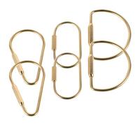 Operitacx 6 Pièces Anneau Porte-clés en Laiton, Formes Goutte D’Eau, U, pour Clés et Bagages, Fonctionnement Fluide, Organisation des Essentiels, Voyage et Usage Quotidien