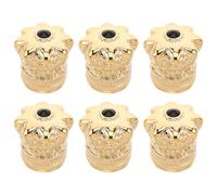 Operitacx 6 Pièces Bouchon de Parfum en Métal Doré pour Flacons en Verre | Finition Polie, Bord Lisse sans Angle Vif, Fermeture Étanche, Pose Facile 15mm