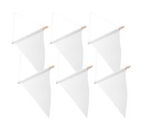 Operitacx 6 Pièces Guirlande Fanion Triangle Blanche en Toile pour | Résistante à L’eau, Ne Se Décolore Pas Facilement, pour Jardin et Diverses Occasions, Style Simple Élégant