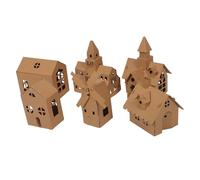 Operitacx 6 Pièces Kit de Maisons Carton à Monter et Peindre pour Garçon Fille DIY Modèle Mini Maison Carton pour Activités Manuelles Familiales et Développement des Compétences Créatives