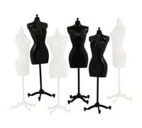 Operitacx 6 pièces Mini Mannequin Stand pour Poupée Présentoir Modèle Support Vêtements et Accessoires pour Fille Lot de Noir et Blanc