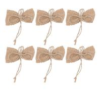 Operitacx 6 Pièces Nœud de Noël en Toile de Jute, Décoration Vintage | Suspendre Facilement, Style Rustique pour Boîte Présent, Couronne et Fête de Noël