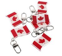 Operitacx 6 Pièces Porte-clés Pendentif Drapeau Canadien en Acrylique Léger et Design Portable, Souvenir Feuille D'érable pour Présents et Accessoires de Fête
