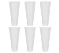 Operitacx 6 Pièces Vase Design Équilibré Funéraire en Plastique Blanc à Base Plate et Ouverture Large pour Fleurs Artificielles et Fraîches pour Décoration de Tombe en Extérieur