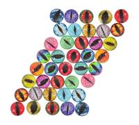 Operitacx 60 Pièces Décorations D'ongles Œil de Chat à Dos Plat, Rondes | Verre et Gomme, Style Kawaii Animé, pour Ongles Acryliques et Press-on, Salon