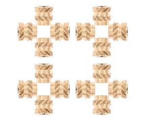 Operitacx 60 Pièces Insert Fileté en Laiton Écrous Moletés en Laiton Double Hélice, Or, à Encastrer, pour Bois et Plastique, Assemblage de Meubles, Impression 3d et Produits Électroniques