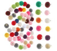 Operitacx 60 pièces Pompons Fluffy Multicolores Accessoires de Bijoux DIY Pendentifs Boucles Oreilles et Colliers Charmants pour Création Artisanale