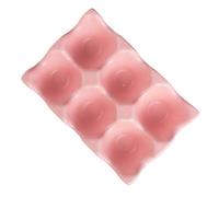 Operitacx 6grilles Porte-œufs Céramique Compartiments Pour Réfrigérateur Boîte à Œufs Rose Rangement Œufs Pratique