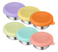 Operitacx 6pièces Coupelles à Sauce Acier Inoxydable avec Couvercles Silicone Contenants pour Sauce et Vinaigrette Tasses à Tremper Portables pour Salade et Assaisonnements pour Pique-