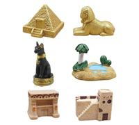 Operitacx 6pièces Miniatures Égyptiennes Décoratives Ensemble Figurines Pyramide Sphinx Style Ancien pour Collection Bureau et Scènes Historiques