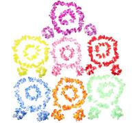 Operitacx 7 Ensembles Collier de Fleurs D'hawaï, Lot de Set, Tissu | Guirlande Luau Romantique, Accessoire Confortable, Style Beau, pour Déguisement et Vacances