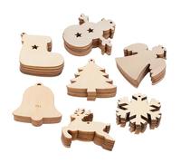 Operitacx 70 Pièces Décorations de Noël de Pendentifs Naturels pour Bricolage Formes Variées de Cerfs Sapins Cloches pour Personnaliser Votre Décoration de Fête