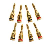 Operitacx 8 Pièces Connecteurs Audio Fiches Banane Plaquées Or pour Câbles de Haut Parleur Compatible avec Câbles Jusqu à Couleurs et Durable et Empilable
