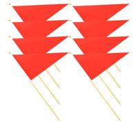 Operitacx 8 Pièces Drapeaux D'arpentage Triangulaires Rouges 40cm en Polyester pour Marquage de Pelouse et Usage Industriel