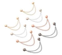 Operitacx 8 Pièces Lot de Pinces Magnétiques pour Vêtements avec Chaîne en Alliage, Aimants Puissants, sans Percer Tissu, pour Ourlets de Hauts et Hijab en Voyage