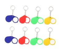 Operitacx 8 Pièces Loupe Pliante Compacte avec Porte Clés Mini Loupe Portative pour Lecture Cartes et Timbres Lentille Résistante Aux Rayures et Facile à Transporter