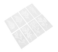 Operitacx 8 Pièces Modèle De Peinture Pochoirs De Peinture Modèles Floraux Modèle De Pochoir Fleur Réutilisable Blanche Plastique