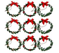 Operitacx 9 Pièces Petite Couronne de Noël Décorative, Rouge, en | Suspendre Facile, Style Farmhouse, Usage la Cuisine et Fêtes, Résistante à Décoloration Dommages