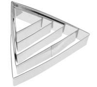Operitacx à Gâteau Triangulaires en Acier Inoxydable Argenté Lot de 5 Moules Fixes de Différentes Tailles Plusieurs styles pour Pâtisserie et Préparation de Gâteaux Chiffon Plusieurs styles