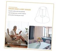 Operitacx Abat Jour Cadre de Lampe Décoratif Armature Fer Style Tambour Protection Cage pour Lampe de Table et Lampadaire Finition Sécurisée sans Bavure Compatible DIY Personnalisé