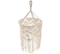 Operitacx Abat-jour en Macramé Décoratif en Corde de Coton Beige, Style Bohème Chic, Facile à Installer Protection des Yeux, pour Salon ou Décoration de Mariage