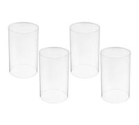 Operitacx Abat-Jour en Verre Borosilicaté Transparent pour Bougie Cylindrique, Coupe-Vent Résistante et Simple, Lot de 4 Pièces pour Décoration et DIY