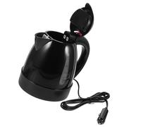Operitacx Acier Inoxydable Bouilloire Électrique de Voiture 150w 12v 1l | Double Paroi, Arrêt Automatique et Protection la Surchauffe, pour Allume-cigare, Noir