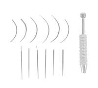 Operitacx Aiguille de Guidage en Acier Inoxydable Argentée pour Piercing Filetage Interne et Externe, Adaptée pour Oreilles et Nombrils, pour Professionnels et Débutants