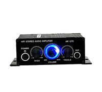Operitacx Amplificateur Audio Numérique Mini 2 Canaux 12v pour Haut-parleurs Passifs, Usage Informatique Et TV, Compact Et Polyvalent, Stéréo, Réglage Aigus Et Basses, Noir
