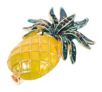 Operitacx Ananas en Alliage Jaune pour Femmes, Épingle de Col D'été Solide et Polyvalente, Accessoire de Mode Style Tempérament pour Vêtements et Paquet